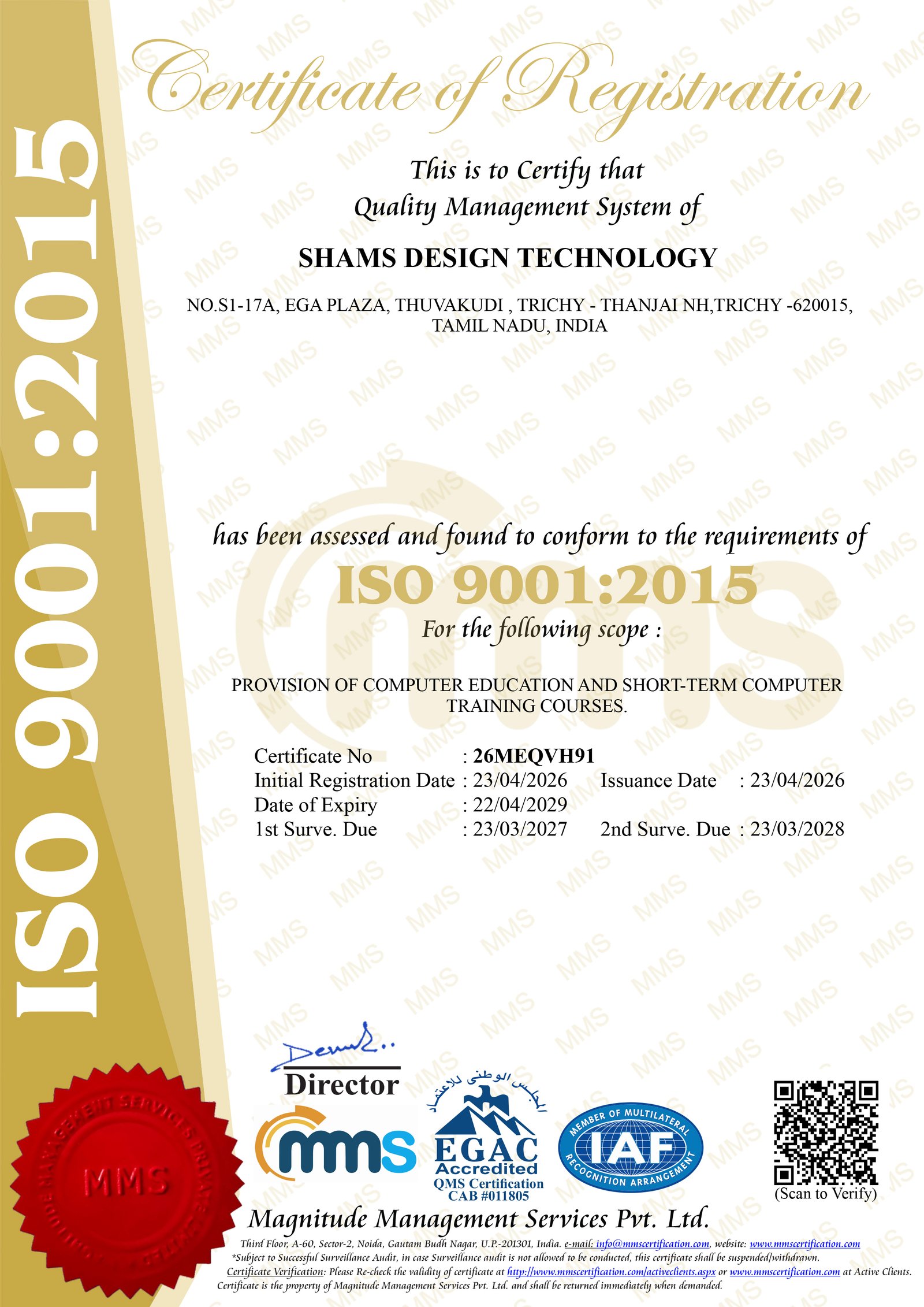ISO 9001:2015 Certificate